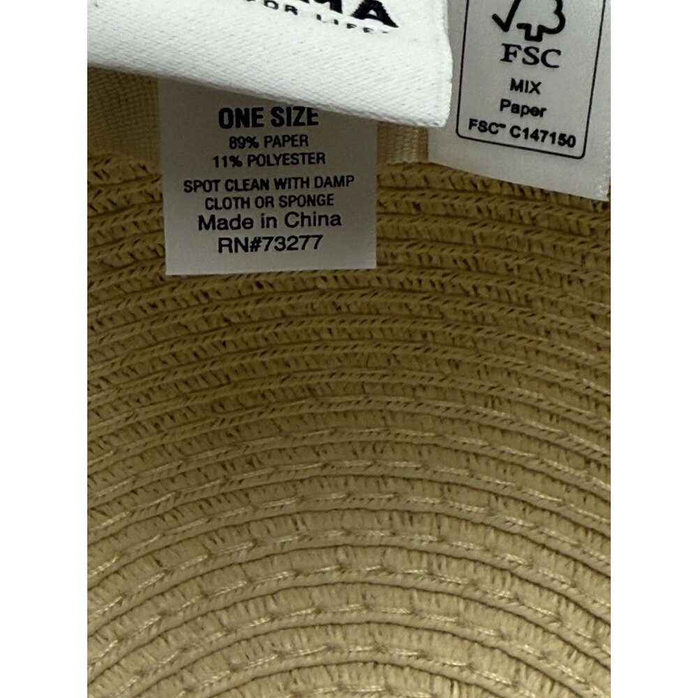 NWT Sonoma Good for Life Packable Straw Floppy Hat Packable Adjustable Size - Picture 7 of 8